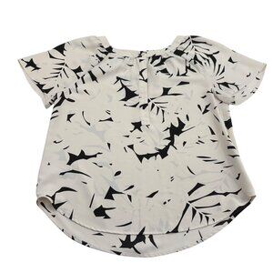 Ann Taylor Women's Black & White Short Sleeve Blouse size Medium Career